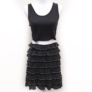 Max Studio ruffled layered skirt